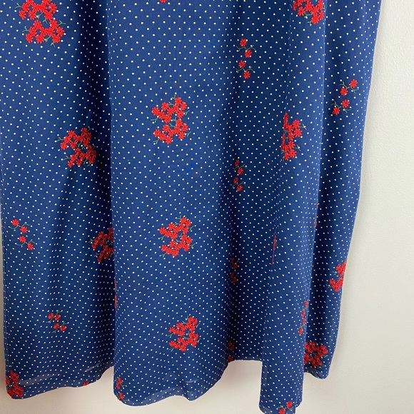 VTG 70s Country Set Polka Dotted Floral Maxi Skirt - Picture 3 of 16